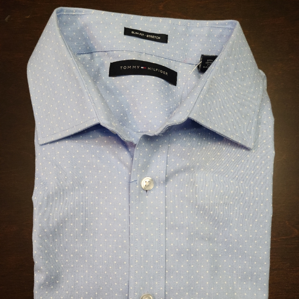 Tommy Hilfiger Blue Micro-dot Dress Shirt